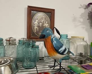 Blue and clear ball canning jars