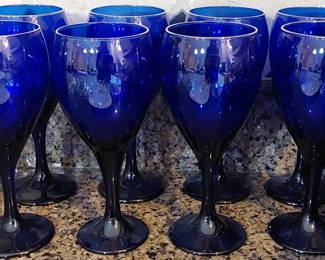 Stemware Cobalt blue glasses