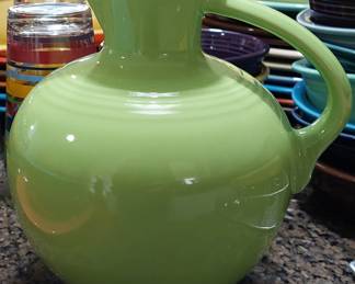Green Fiesta ware water pitcher