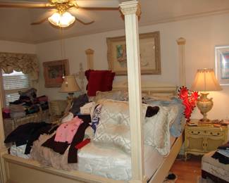 King size modern poster bed. 