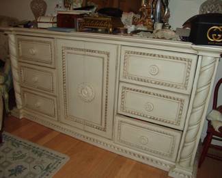 Antiqued white dresser