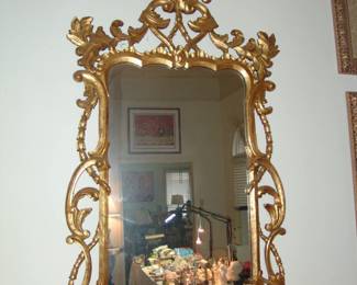 Gold gilded Chippendale mirror 