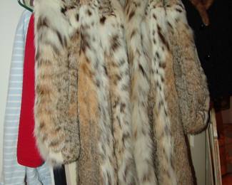 Full length rabbit fur coat 