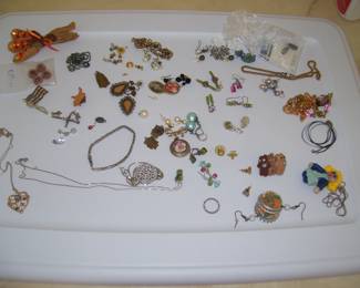 Costume Jewelry & a Couple Pieces of Sterling Silver