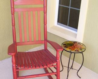 Red Wood Rocking Chair