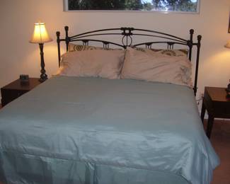 Queen Bed with Cast Iron Headboard