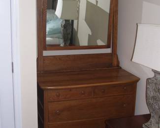 Antique Tiger Oak Dresser w/ Mirror