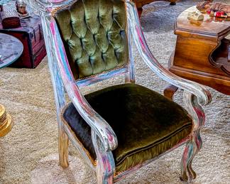 FABULOUS Painted Chair... Perfect for SANTA!! 