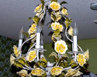 Metal Tole Painted Chandelier