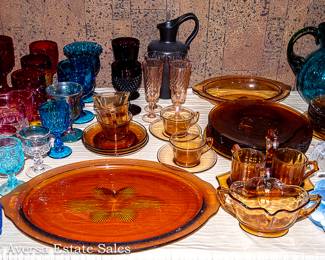 Vintage Colored Sandwich glass