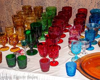 Vintage Colored Sandwich glass