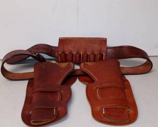 Vintage Oklahoma Leather Double Six Shooter Holster (Size 42 Belt )