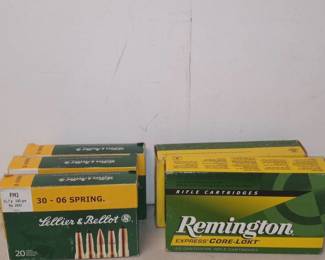 Lot Lellier & Bellot 30-06/Remington 225 Ammunition (Full & Partial)Boxes
