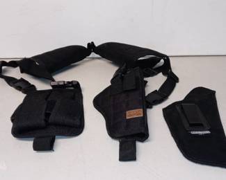 Lot Of 2 Pistol Holsters Shoulder Holster/ Belt or Pants