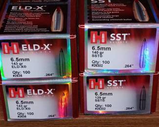 Lot Of 4 Boxes Hornady 6.5mm Caliber Bullet Heads