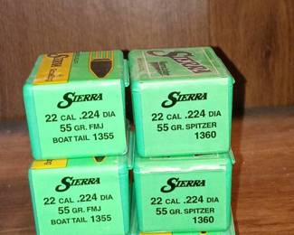 Lot Of 6 Boxes Sierra 22 Caliber Bullet Heads