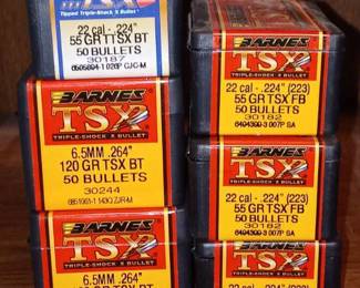 Lot Of 6 Boxes TSX 6.55mm & 22 Caliber Bullet Heads