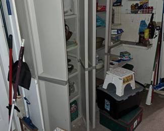 6 tall plastic storage cabinets.  $50.00 each . 