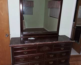 Solid wood dresser w mirror $125