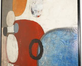 There are several abstract wall canvas' available for sale throughout the home