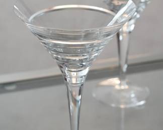 Orrefors crystal "Street" martini glasses x 2