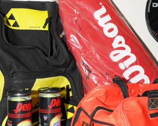 Wilson tennis rackets, balls