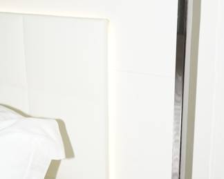 ALF Design Italia backlit white lacquer & chrome king size bedframe