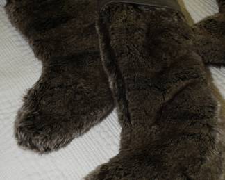 Restoration Hardware faux fur Christmas stockings x 4