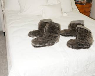 Restoration Hardware faux fur Christmas stockings x 4