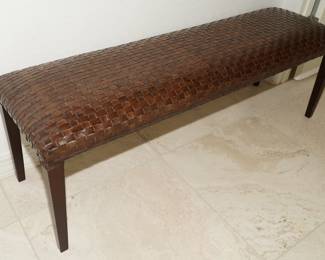 Stone International leather weave bench-beautiful by the way!