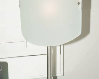 Modern frosted glass & chrome table lamps x 2