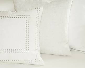 Decorative down filled throw pillows; many from Restoration Hardware