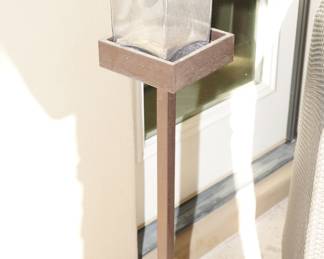 Set of 2 wrought iron w/glass floor lanterns