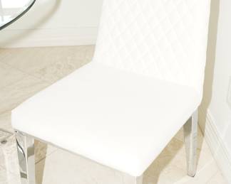 White woven chair with chrome base x 2