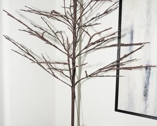 Restoration Hardware faux fur tree skirts x 3 with lighted decorative tree