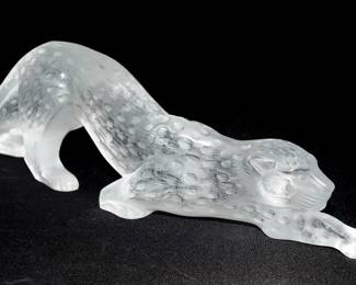 Lalique frosted "Zeila" panther-14.5" long