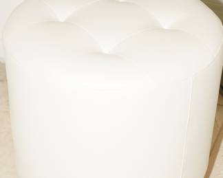 Tufted white ottoman