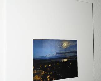 Starry Night photograph in white metal frame, about 2ft square