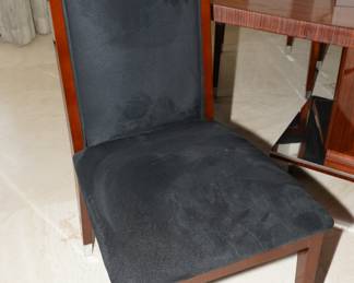 Suede  upholstered dining chairs