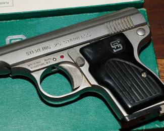Sterling stainless 25 caliber semi-automatic pistol.  If purchasing this item, you will need to have an active AZ driver's license and fill out a bill of sale.  CASH only for firearms. 