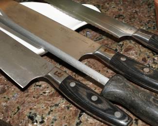 KAI Shun wood handled chefs & carving knives available.