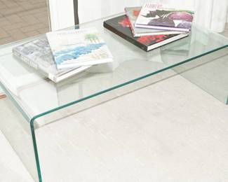 Waterfall glass coffee table