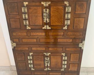 Early 20th C Korean 2 -part wedding cabinet