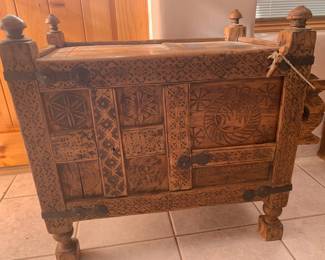 Hand carved Balinese dowry chest