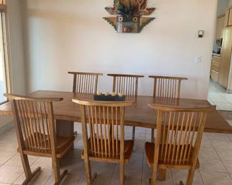 Vintage George Nakashima inspired 'Conoid' chairs (possibly made by Don Yacovella) Table sold