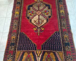 Vintage Turkish handmade wool rug
