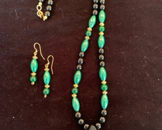 Mary Velarde (Jicarilla Apache) turtle necklace with earrings