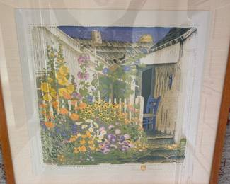Gustave Baumann (1881-1971) 'Grandma Battin's Garden', AKA 'Hoosier Garden' original woodblock print, signed, titles and numbered in pencil RCI 3/125, with the artist's hand-in-heart stamp in lower margin, framed