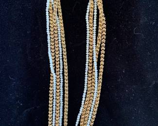 Exceptional Victorian seed pearl and 9kt gold mourning necklace