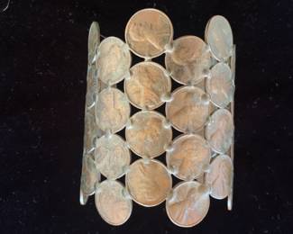Copper penny cuff bracelet